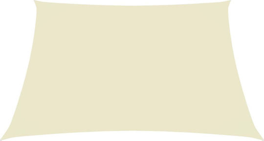 vidaXL Rectangular Shade Sail Ecru With Hoop & with PU Coating 3.5x4.5m Rectangle made of Oxford fabric
