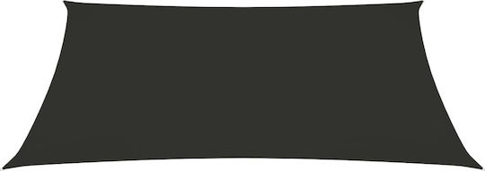 vidaXL Rectangular Shade Sail Gray With Hoop & with PU Coating 3x4m Rectangle made of Oxford fabric