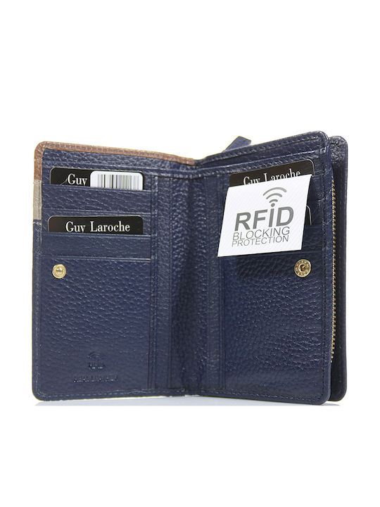 Mic Din piele Portofel de damă Clasice cu RFID Albastru