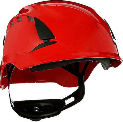 3M SecureFit X5500V Construction Site Helmet Red