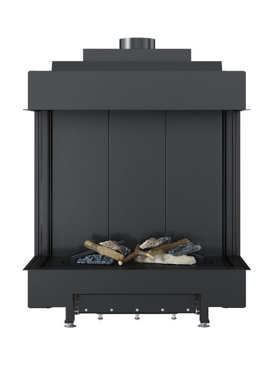 Kratki Leo LP 76 62 G20 Ενεργειακό Τζάκι Αερίου Αερόθερμο 8.6kW Τρίπλευρο με Σταθερή Πόρτα