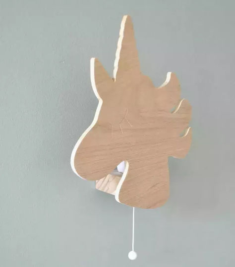 April Eleven Lumină de perete pentru copii Lemn Unicorn