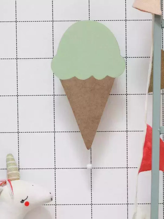 April Eleven Παιδικό Φωτιστικό Τοίχου Ξύλινο Ice Cream Green