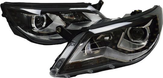 Carner Предни светлини LED за Volkswagen Тигуан Изглед на фейслифта mk1 R-line 2007-2011 2бр