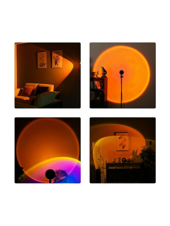 GloboStar Sunset 180° LED Φωτιστικό Δαπέδου Υ94xΜ87.5εκ. με Ρυθμιζόμενο Λευκό Φως Μαύρο