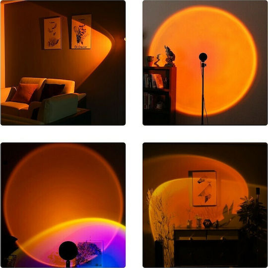 GloboStar Sunset 180° LED Floor Lamp H94xW87.5cm. with Adjustable White Light Black