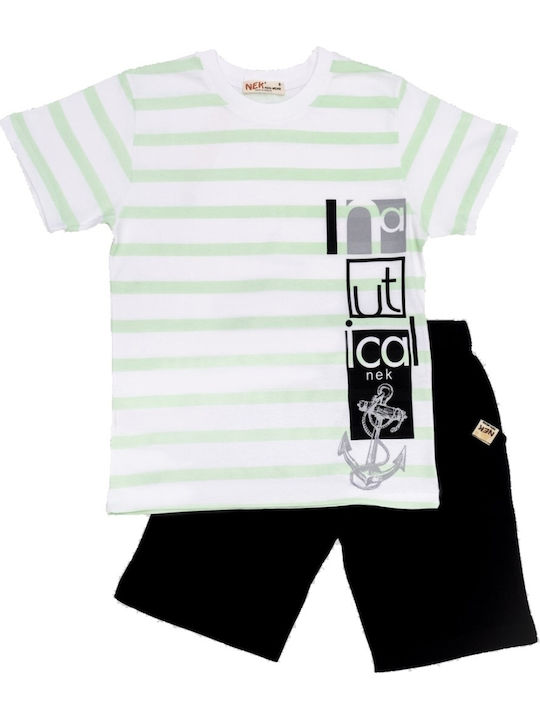 Nek Kids Wear Kids Set with Shorts Summer 2pcs Green