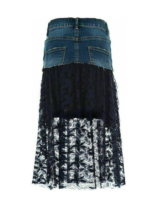 Mandarino Kids Denim Skirt Navy Blue