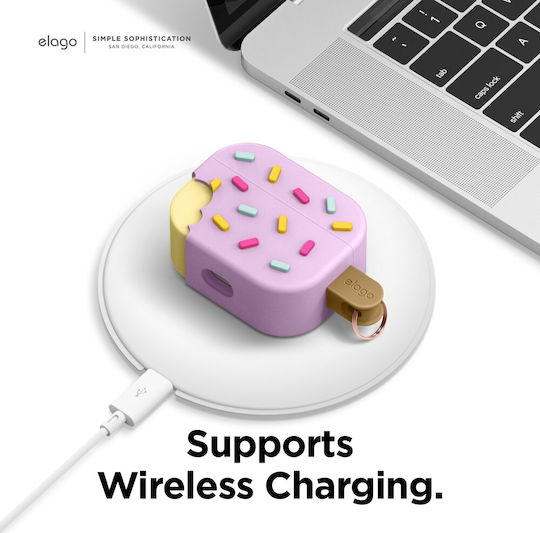 Elago Ice Cream Case Husă cu cârlig în culoarea Roz pentru Apple AirPods Pro
