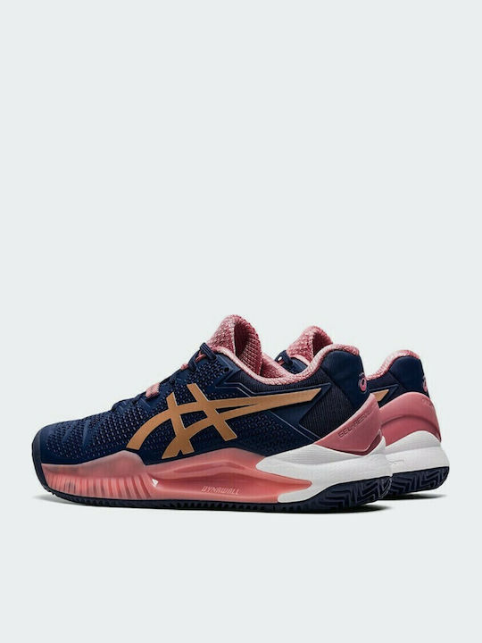 ASICS Gel-Resolution 8 Γυναικεία Παπούτσια Τένις για Χωμάτινα Γήπεδα Peacoat / Rose Gold