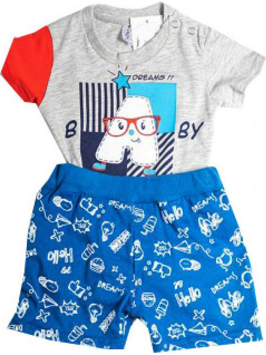 Dreams by Joyce Set Baby Strampler Kurzärmelig mit Shorts Gray