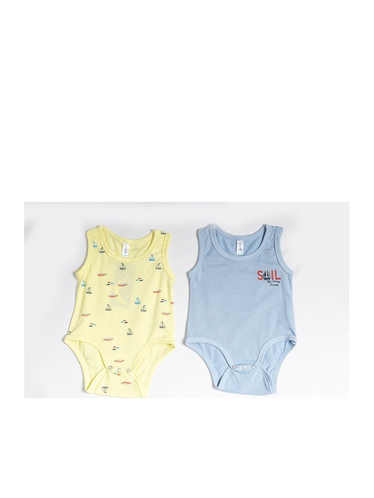 Dreams by Joyce Baby Bodysuit Underwear Set Sleeveless Yellow Blue 2pcs