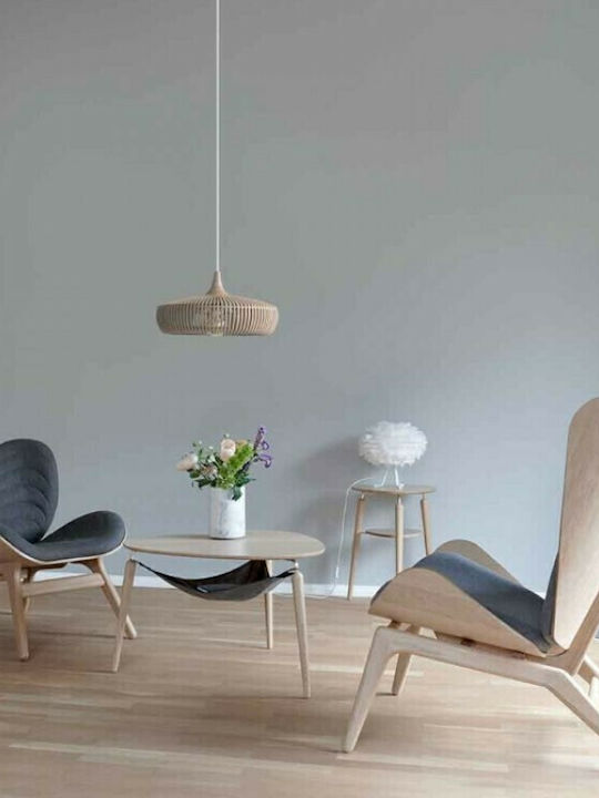 Umage Clava Dine Wood Στρογγυλό Καπέλο Φωτιστικού Μπεζ με Διάμετρο 43cm