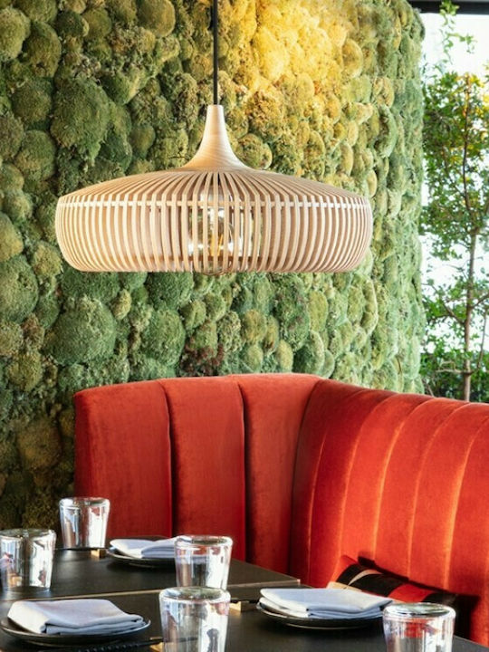 Umage Clava Dine Wood Στρογγυλό Καπέλο Φωτιστικού Μπεζ με Διάμετρο 43cm
