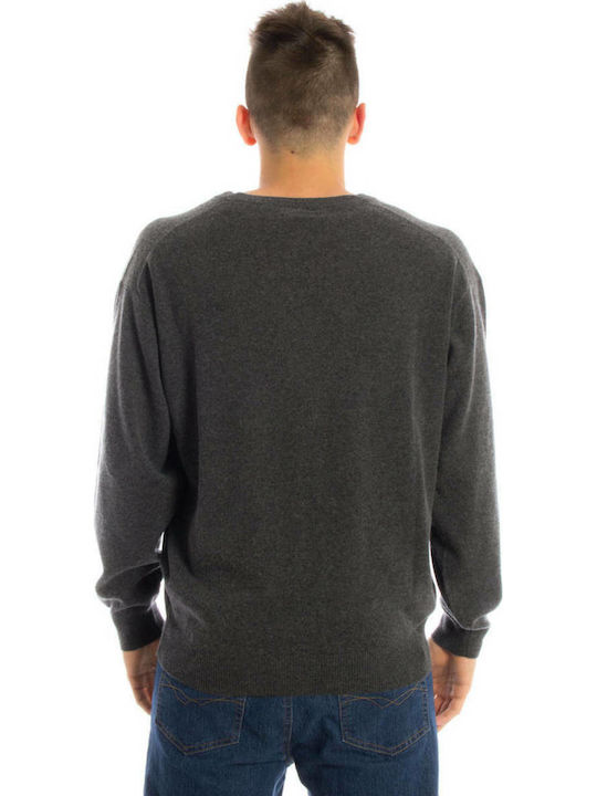 Yuko 103-009 Men's Long Sleeve Sweater with V-Neck Gray