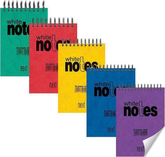 Next Set 20 Notepad Spiral 80 Sheets A6 with Blank Pages (Μiscellaneous Designs/Colors)