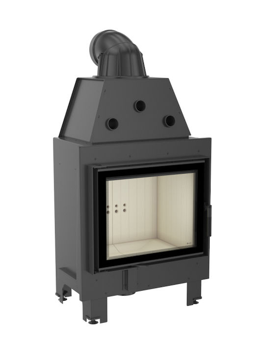 Kratki MBZ PF Wood Fireplace Insert Fan Heater with Straight Window 13kW Black