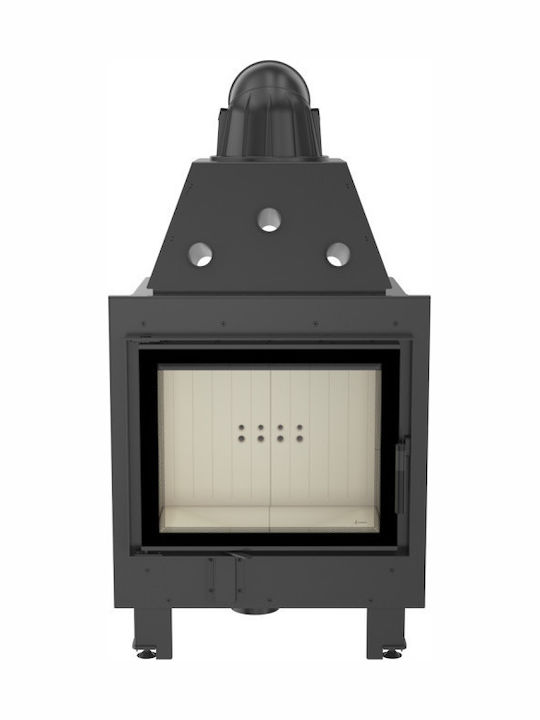Kratki MBZ PF Wood Fireplace Insert Fan Heater with Straight Window 13kW Black