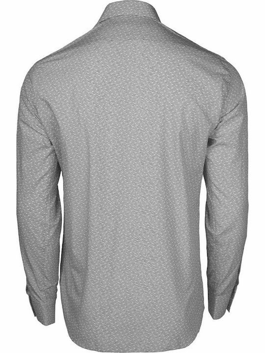 Karl Lagerfeld Men's Shirt Long Sleeve Cotton Gray