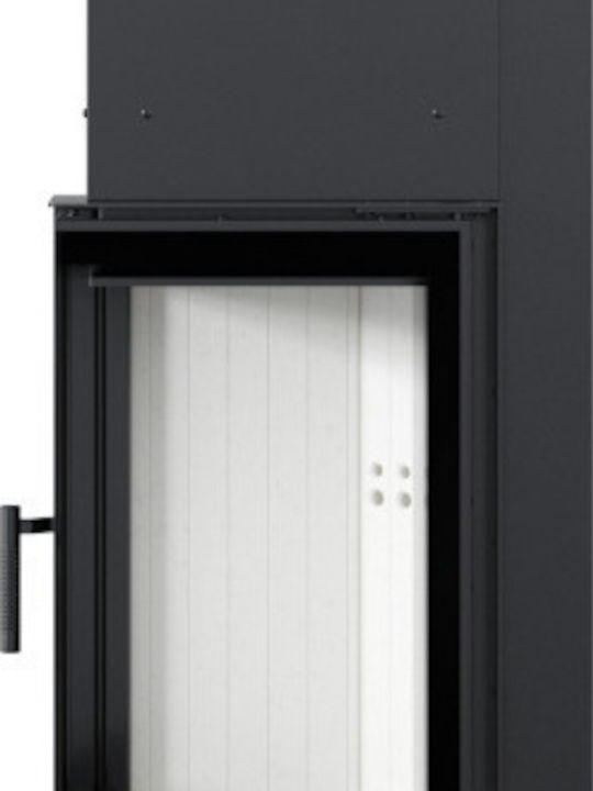 Kratki MBN 680 P BS Kaminofen Holz Warmluft 10kW Rechte Ecke mit einer zu öffnenden Tür