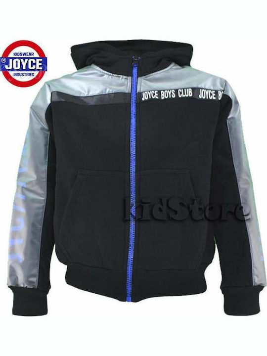 Joyce Boys Hooded Sweatshirt with Zipper Black