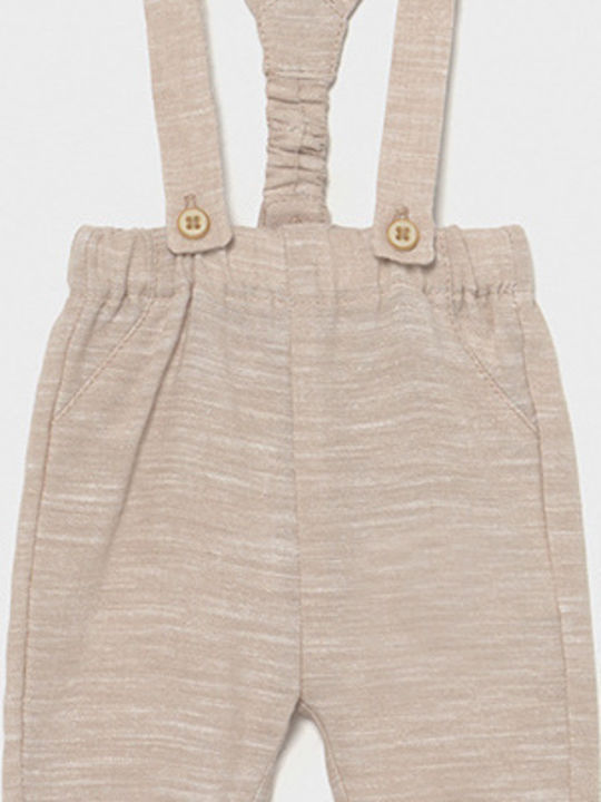 Linen Dungarees - Beige