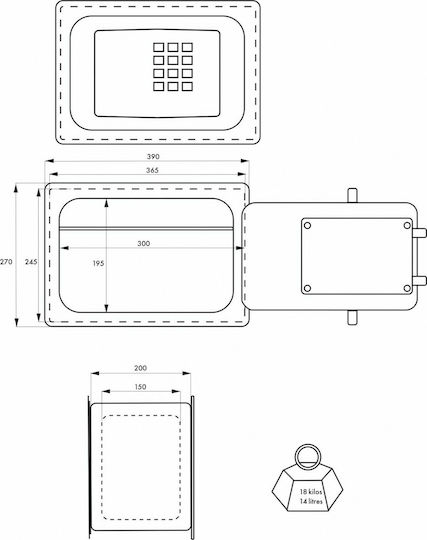 Thirard Built-in Safe with Digital Lock L39xW20xH27cm 00013206