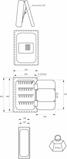 Thirard Safe with Digital Lock L39xW14xH47cm 00013214