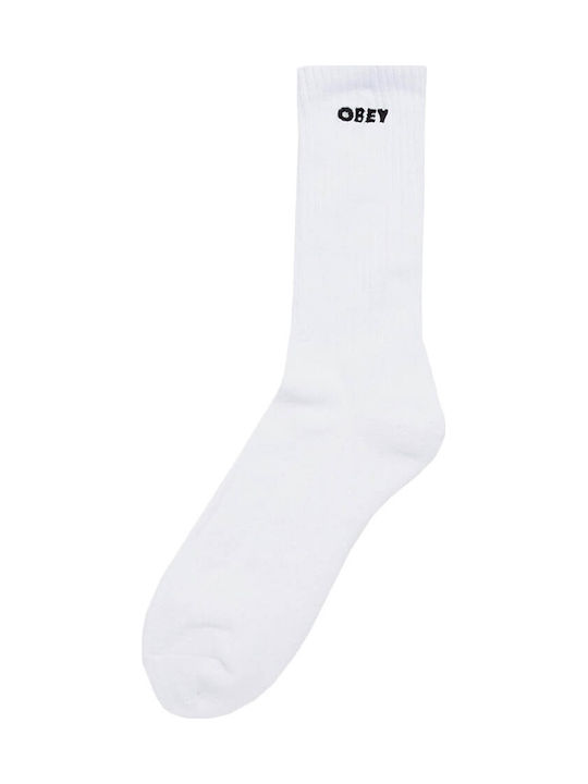 Obey Ανδρικές Μονόχρωμες Κάλτσες Λευκές