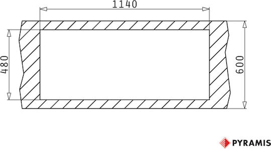 Pyramis Athlos 2B 1D 070039611 Drop-In Chiuvetă din Granit Sintetic L116xW50cm Carbon
