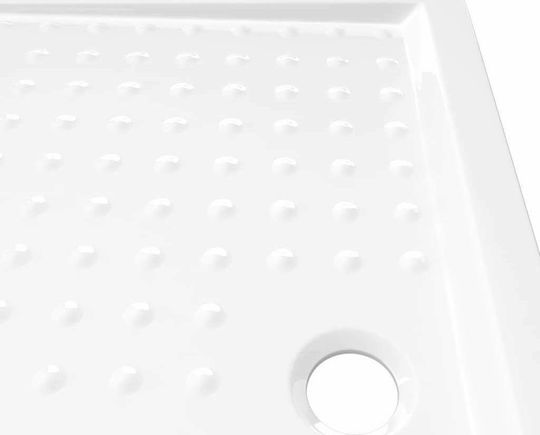vidaXL Ορθογώνια Ακρυλική Ντουζιέρα 80x100cm Λευκή