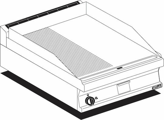 Lotus Πλατώ Ψησίματος Υγραερίου 60x70.5x28cm 10.5kW με Λεία & Ραβδωτή Πλάκα FTLRT-76GS