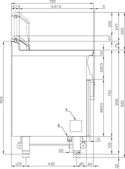Lotus Fryer Electrică 16.55kW Capacity 9lt 40x70x90cm