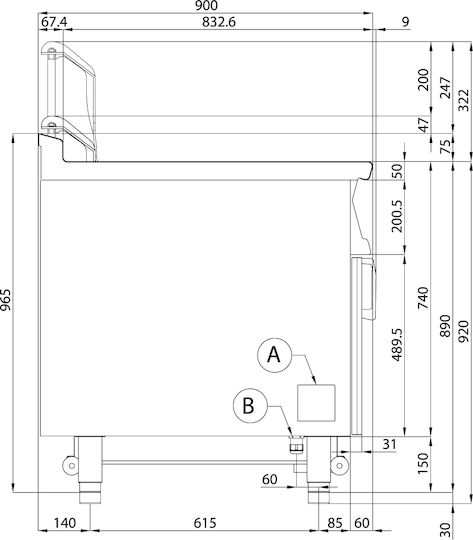 Lotus Фритюрница Електрическа 15.95кВт Капацитет 18лт 40x90x90см