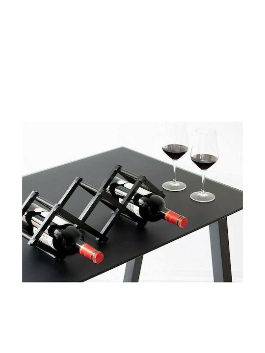 Navaris Tabletop Suport pentru Sticle Lemn pentru 5 Sticle Neagră 45x12x15.2εκ.