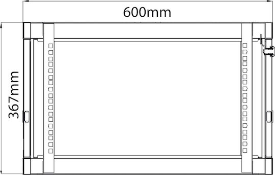 Adastra Rc6u600 Επιτοίχια Καμπίνα Rack 6U 60x60x36.7cm Μαύρο