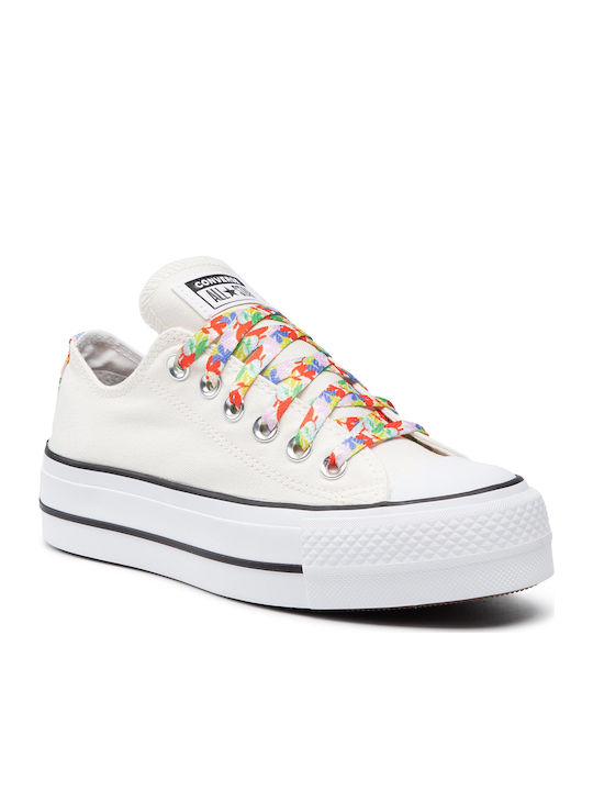 Converse Ctas Lift Ox Damen Flatforms Sneaker Weiß