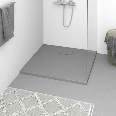 vidaXL Rectangular Acrylic Shower Gray 90x80x2.6cm