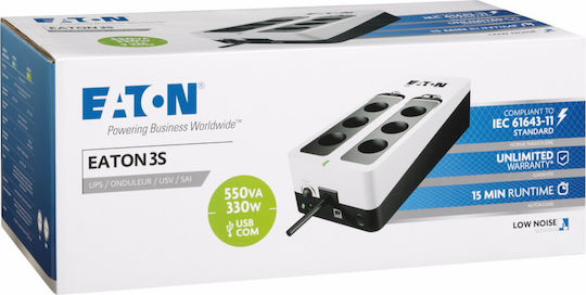 Eaton 3S GEN2 3S550F UPS Off-Line 550VA 330W με 6 Schuko Πρίζες