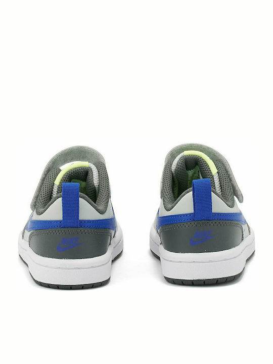 Court Borough Low 2 PS Kids Sports Shoes with Hoop & Loop Closure Grey