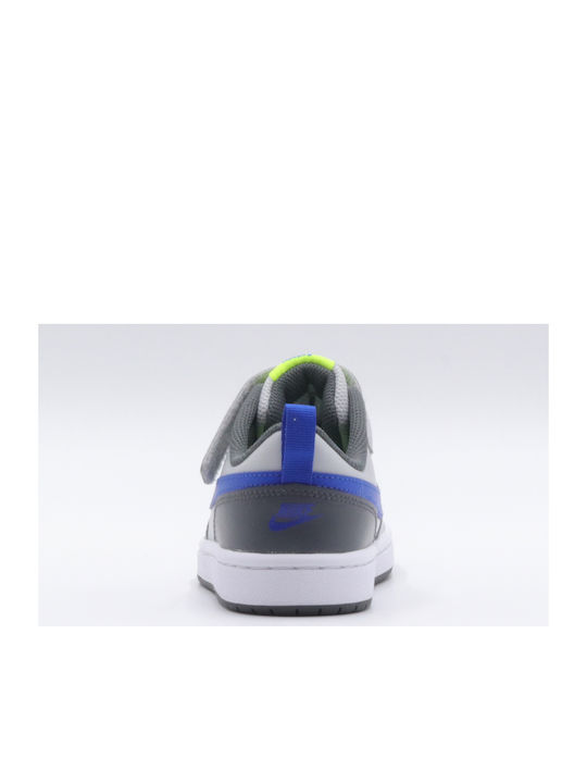 Court Borough Low 2 PS Kids Sports Shoes with Hoop & Loop Closure Grey