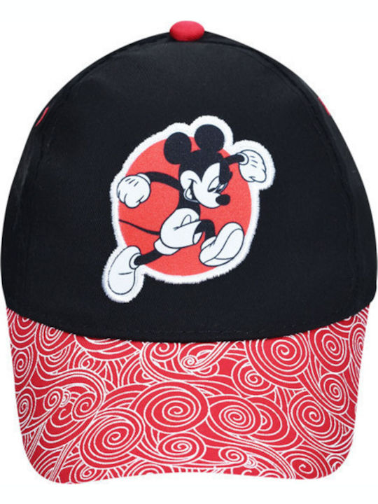 Stamion Παιδικό Καπέλο Jockey Υφασμάτινο Mickey Mouse Μαύρο