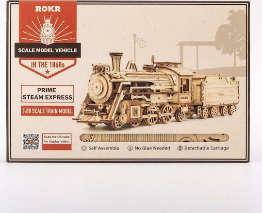 Robotime Παιχνίδι Κατασκευών Ξύλινo 3D Prime Steam Express 1:80 για Παιδιά 13+ Ετών