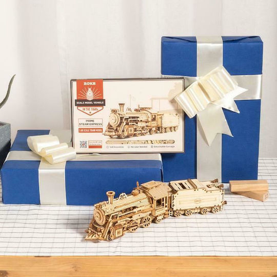 Robotime Παιχνίδι Κατασκευών Ξύλινo 3D Prime Steam Express 1:80 για Παιδιά 13+ Ετών