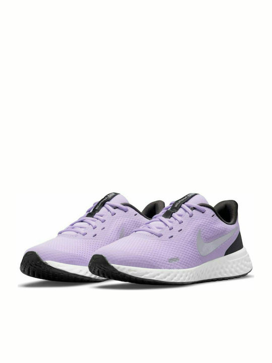 Revolution Revolution 5 Kids Sports Shoes Running with Laces Lilac / Dark Smoke Grey / White / Metallic Silver
