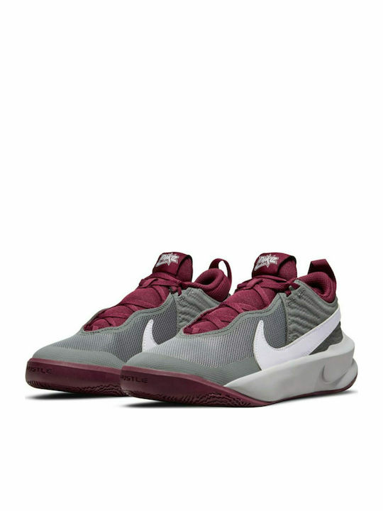 Hustle Team Hustle D 10 Kids Sports Shoes Basketball with Laces Smoke Grey / Pure Violet / Dark Beetroot