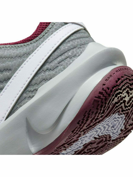Hustle Team Hustle D 10 Kids Sports Shoes Basketball with Laces Smoke Grey / Pure Violet / Dark Beetroot
