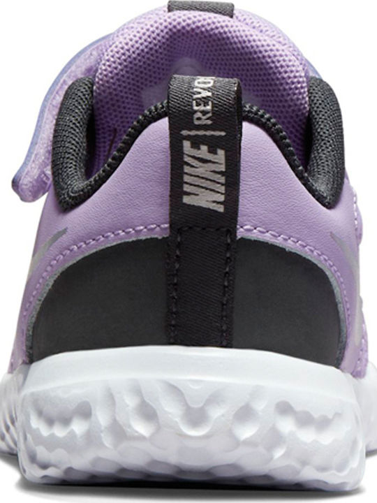 Revolution 5 Αθλητικά Παιδικά Παπούτσια Running με Σκρατς Lilac / Dark Smoke Grey / White / Metallic Silver