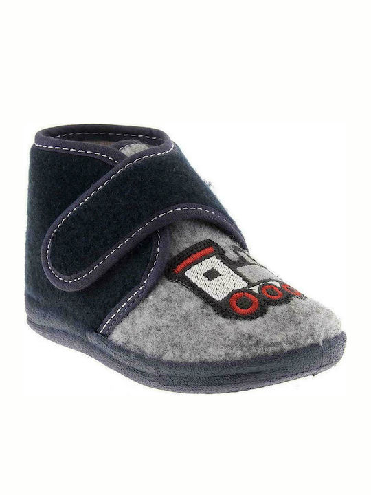 Kozee Anatomic Kids Slipper Ankle Boot Navy Blue