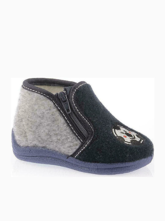 Kozee Anatomic Kids Slipper Ankle Boot Navy Blue